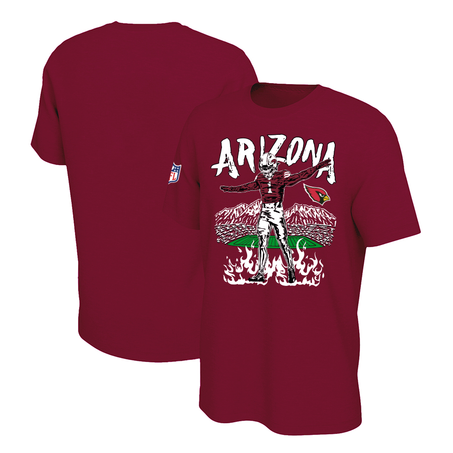 Men 2024 NFL Arizona Cardinals T shirts red->los angeles dodgers->MLB Jersey